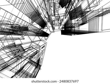 Dibujo 3d arquitectónico moderno del edificio