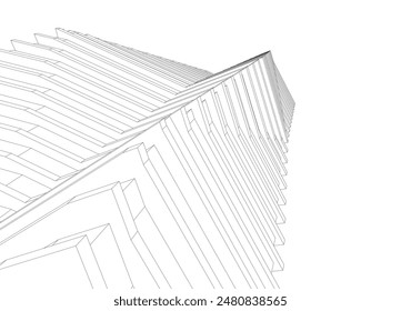 Dibujo 3d arquitectónico moderno del edificio