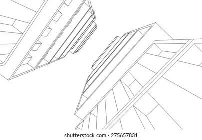 Modern building. Architectural background