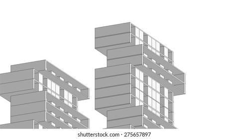 Modern building. Architectural background