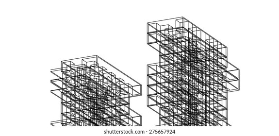 Modern building. Architectural background