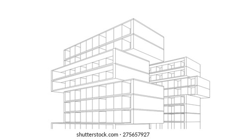 Modern building. Architectural background