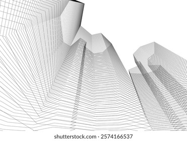 Modern building. Architectural background 3d illustration