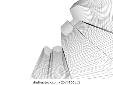 Modern building. Architectural background 3d illustration
