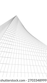 Edifício moderno. Ilustração em 3D do plano de fundo arquitetônico