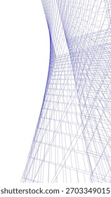 Edifício moderno. Ilustração em 3D do plano de fundo arquitetônico