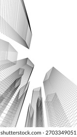 Edificio moderno. Fondo arquitectónico Ilustración 3D
