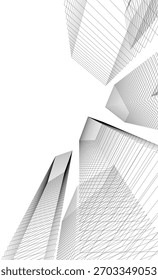 Modernes Gebäude. Architektonischer Hintergrund 3D-Illustration