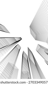 Edificio moderno. Fondo arquitectónico Ilustración 3D