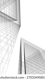 Modern building. Architectural background 3D illustration