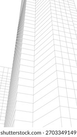 Modernes Gebäude. Architektonischer Hintergrund 3D-Illustration