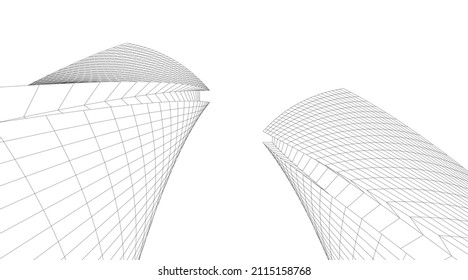 Modern building architectural background vector illustration