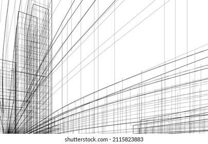 Modern building architectural background vector illustration