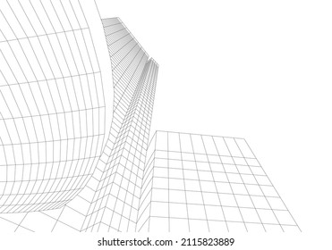 Modern building architectural background vector illustration