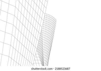 Modernes Gebäude, architektonischer Hintergrund, Vektorgrafik