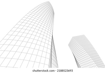 Modern building architectural background vector illustration