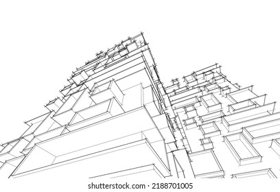 Modern building architectural background vector illustration