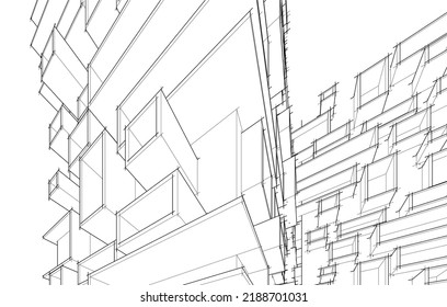 Modern building architectural background vector illustration