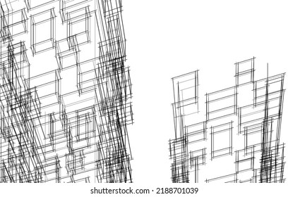 Modern building architectural background vector illustration