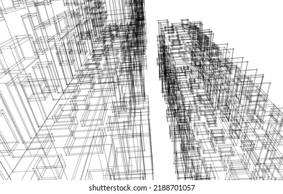 Modern building architectural background vector illustration