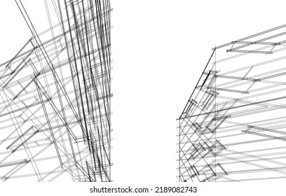 Modern building architectural background vector illustration