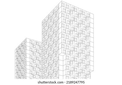 Modern building architectural background vector illustration