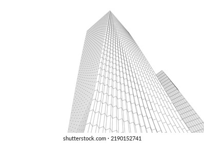 Modernes Gebäude, architektonischer Hintergrund, Vektorgrafik