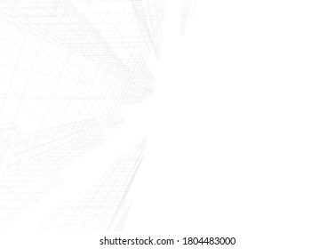 Modernes architektonisches Zeichnungen des Gebäudes 3D-Illustration