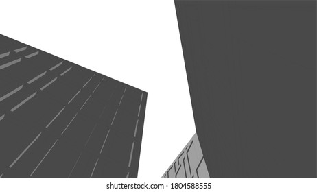 Modern building architectural drawing 3d illustration