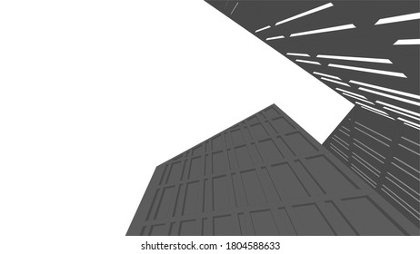 Dibujo arquitectónico de construcción moderno Ilustración 3d