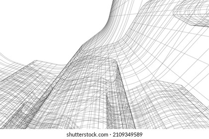 Moderne Bauarchitektur, Vektorgrafik 