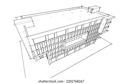 Ilustración moderna del plano arquitectónico