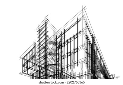 Ilustración moderna del plano arquitectónico