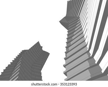 Modern building. Architectural drawings