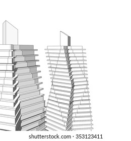Modern building. Architectural drawings