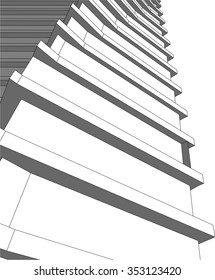 Modern building. Architectural drawings