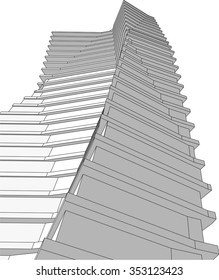Modern building. Architectural drawings
