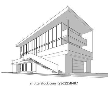 Moderne Bauarchitektur, Vektorgrafik