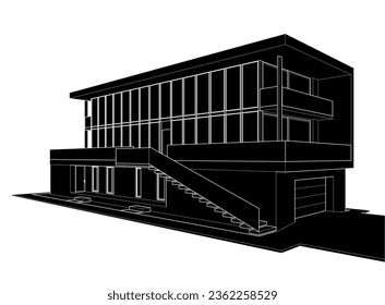 Moderne Bauarchitektur, Vektorgrafik