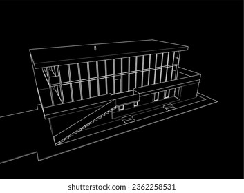 Dibujo arquitectónico moderno gráfico vectónico