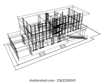 Dibujo arquitectónico moderno gráfico vectónico