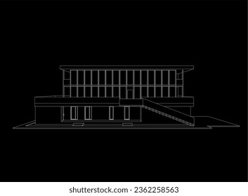 Dibujo arquitectónico moderno gráfico vectónico