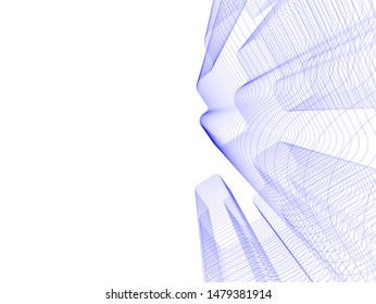 Modern building architecture 3d illustration