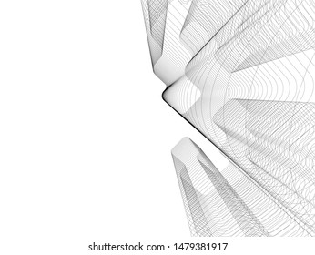 Modern building architecture 3d illustration