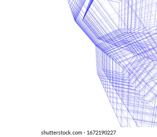 Modern building architecture 3d illustration