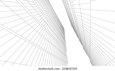 Modern building architecture 3d illustration	
