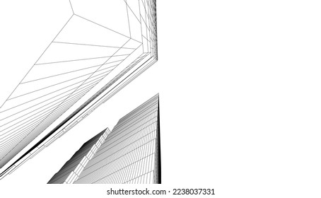 Arquitectura moderna de la construcción Ilustración 3d	
