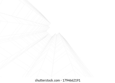 Modern building architecture 3d vector illustration
