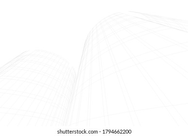 Moderne Gebäudearchitektur 3D Vektorgrafik