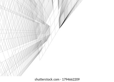 Modern building architecture 3d vector illustration